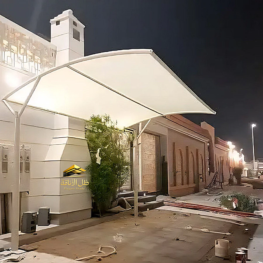 تنفيذ مظلات سيارات في حي الشاطئ - بتصاميم حديثة