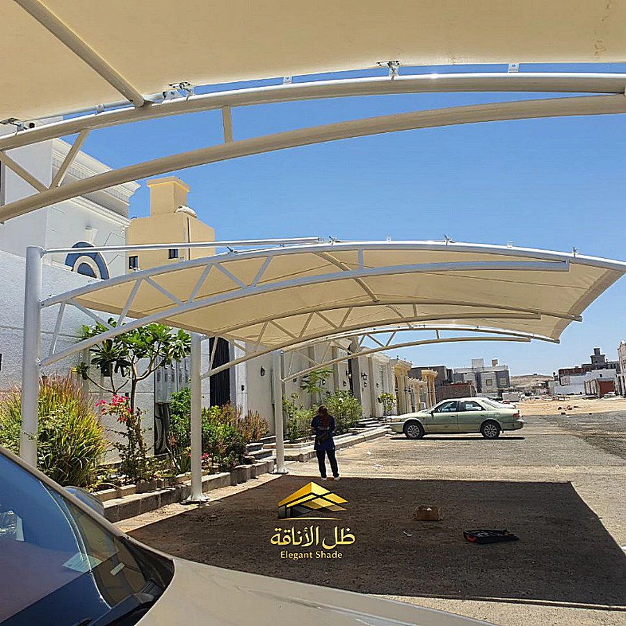 مظلات سيارات جدة مقوسة - تصميم عصري 2025